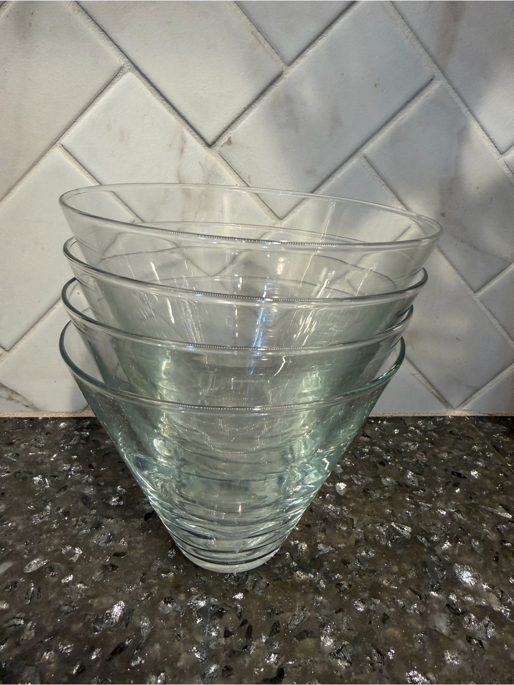 Set of 4 Stemless Martini Glasses